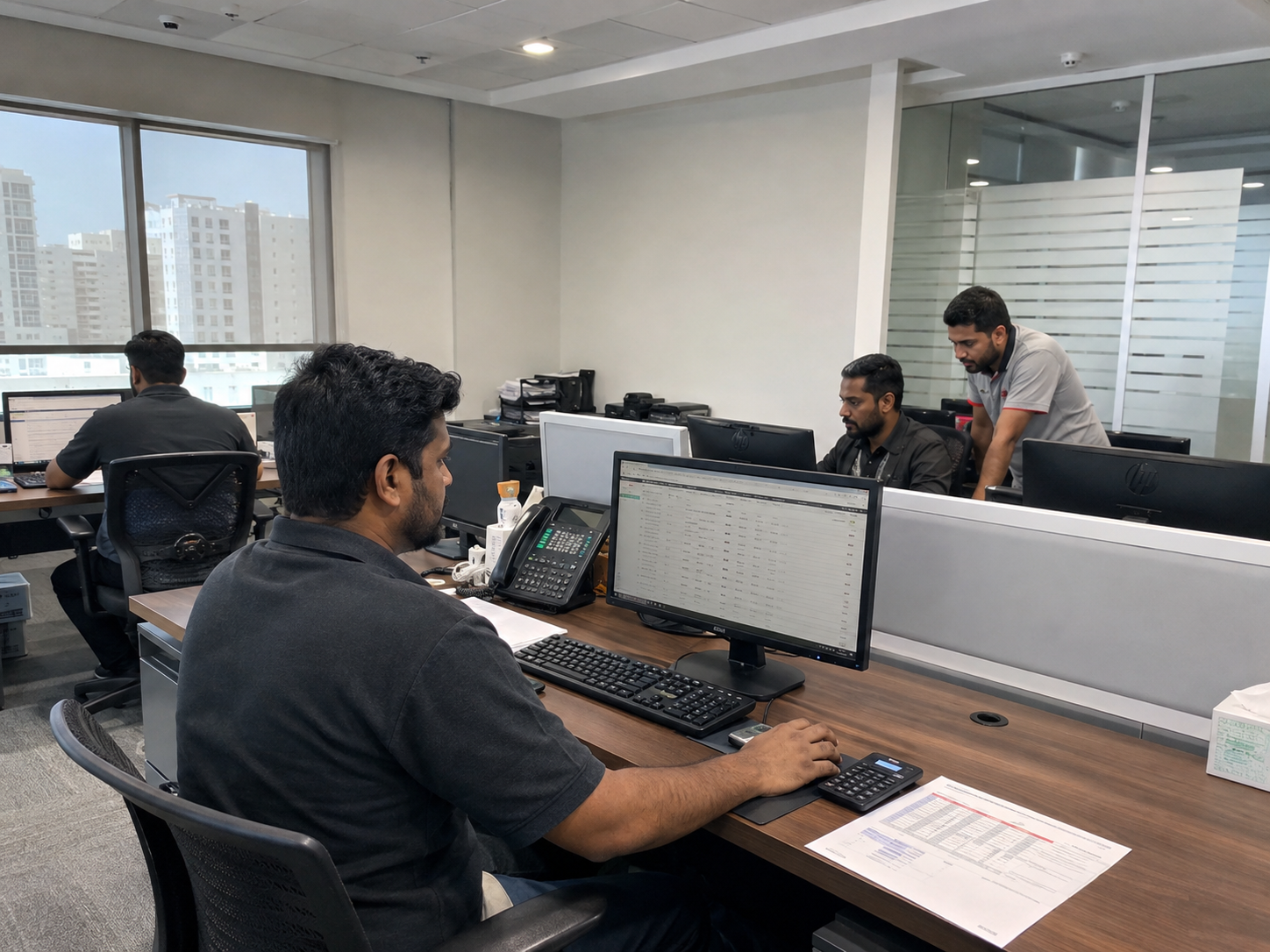 Rukn Al Khaleej operations team working at their desks